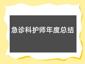 急診科護(hù)師年度總結(jié)