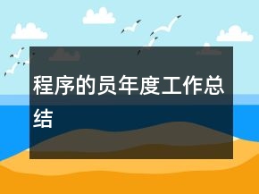 程序的員年度工作總結(jié)