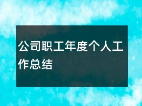 公司職工年度個(gè)人工作總結(jié)