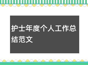 護(hù)士年度個人工作總結(jié)范文