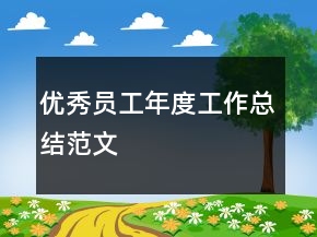 優(yōu)秀員工年度工作總結范文