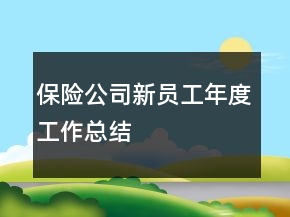 保險(xiǎn)公司新員工年度工作總結(jié)