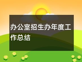 辦公室招生辦年度工作總結(jié)