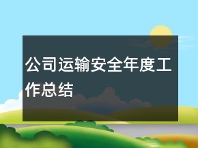 公司運輸安全年度工作總結(jié)