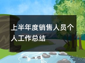 上半年度銷(xiāo)售人員個(gè)人工作總結(jié)