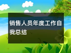 銷售人員年度工作自我總結(jié)