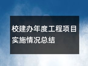 校建辦年度工程項目實施情況總結(jié)