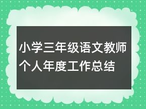 小學(xué)三年級(jí)語(yǔ)文教師個(gè)人年度工作總結(jié)