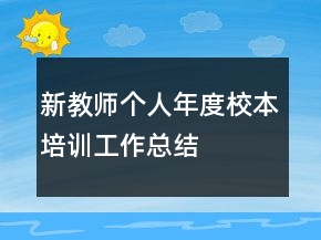 新教師個人年度校本培訓工作總結