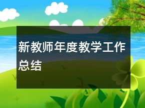 新教師年度教學工作總結