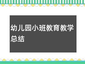 幼兒園小班教育教學(xué)總結(jié)