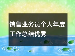 銷售業(yè)務(wù)員個人年度工作總結(jié)優(yōu)秀