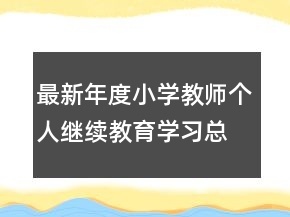 最新年度小學教師個人繼續(xù)教育學習總結