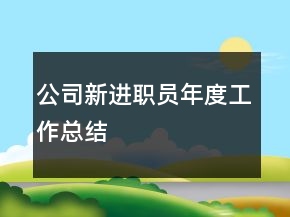 公司新進職員年度工作總結(jié)