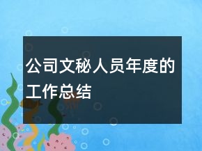 公司文秘人員年度的工作總結(jié)
