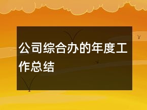 公司綜合辦的年度工作總結(jié)