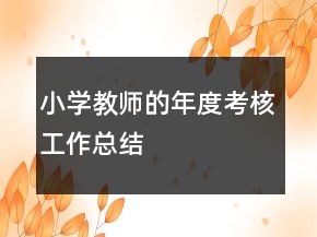 小學(xué)教師的年度考核工作總結(jié)