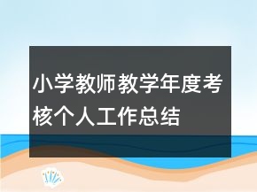 小學(xué)教師教學(xué)年度考核個人工作總結(jié)