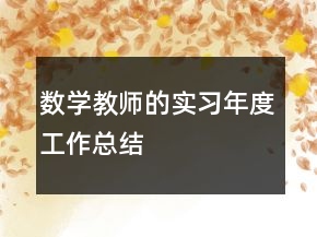 數(shù)學教師的實習年度工作總結