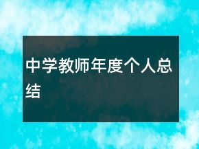 中學(xué)教師年度個(gè)人總結(jié)