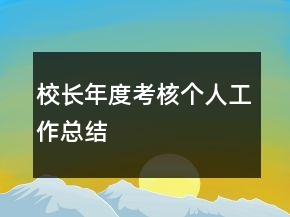 校長年度考核個人工作總結