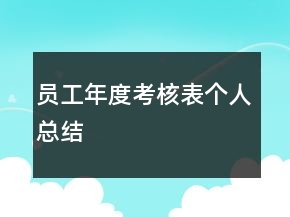 員工年度考核表個人總結