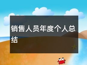銷(xiāo)售人員年度個(gè)人總結(jié)