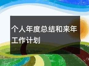 個(gè)人年度總結(jié)和來年工作計(jì)劃