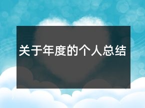 關于年度的個人總結(jié)