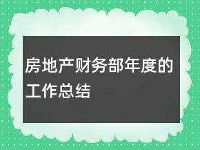 房地產(chǎn)財(cái)務(wù)部年度的工作總結(jié)