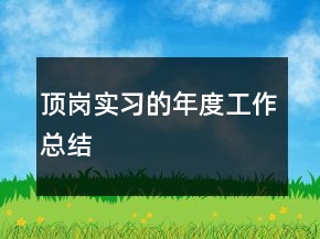 頂崗實(shí)習(xí)的年度工作總結(jié)