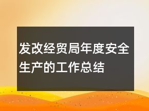 發(fā)改經(jīng)貿(mào)局年度安全生產(chǎn)的工作總結(jié)