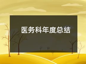醫(yī)務(wù)科年度總結(jié)