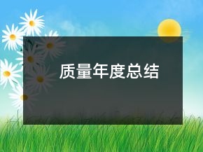 質(zhì)量年度總結(jié)