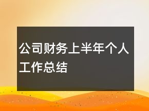 公司財務上半年個人工作總結