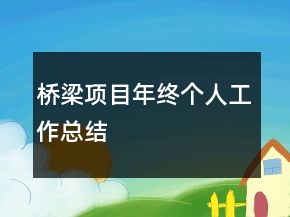 橋梁項(xiàng)目年終個(gè)人工作總結(jié)