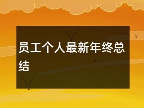 員工個人最新年終總結(jié)