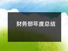 財務(wù)部年度總結(jié)
