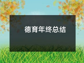 德育年終總結(jié)