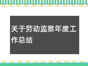關(guān)于勞動(dòng)監(jiān)察年度工作總結(jié)