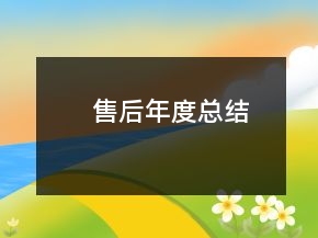 售后年度總結