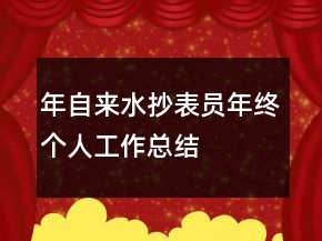 年自來(lái)水抄表員年終個(gè)人工作總結(jié)