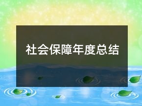 社會保障年度總結(jié)