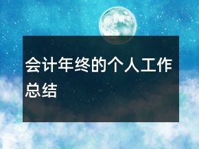 會計(jì)年終的個(gè)人工作總結(jié)