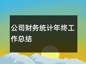 公司財(cái)務(wù)統(tǒng)計(jì)年終工作總結(jié)