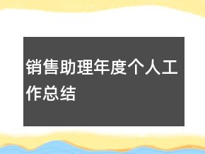 銷售助理年度個人工作總結(jié)