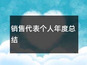 銷售代表個(gè)人年度總結(jié)