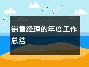 銷售經(jīng)理的年度工作總結(jié)