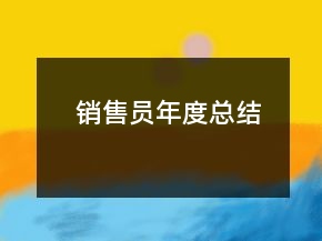 銷售員年度總結(jié)