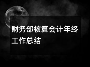 財務(wù)部核算會計年終工作總結(jié)